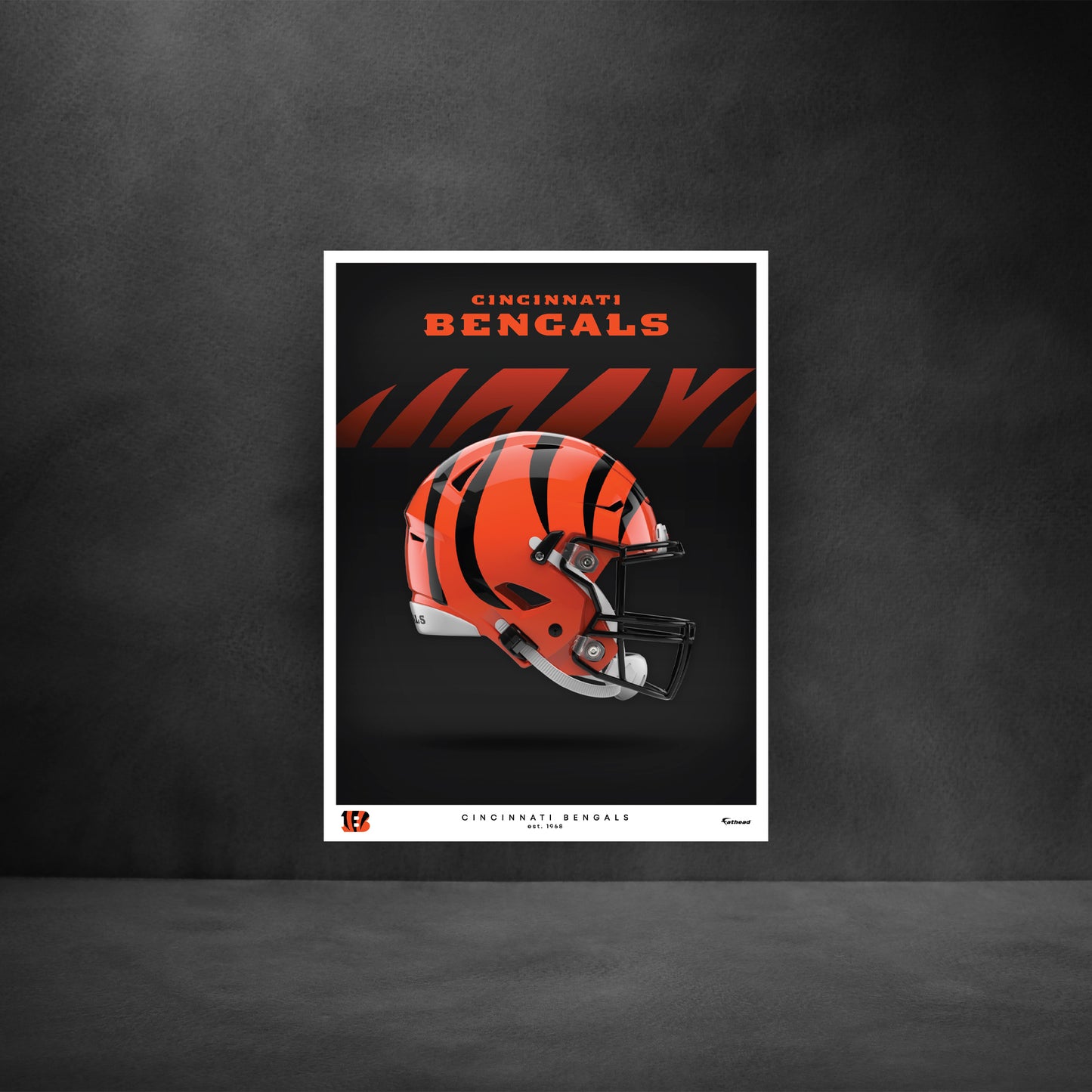 Cincinnati Bengals - Helmet Series - Peel & Stick Poster - Official NFL - Reusable Vinyl Wall Decal