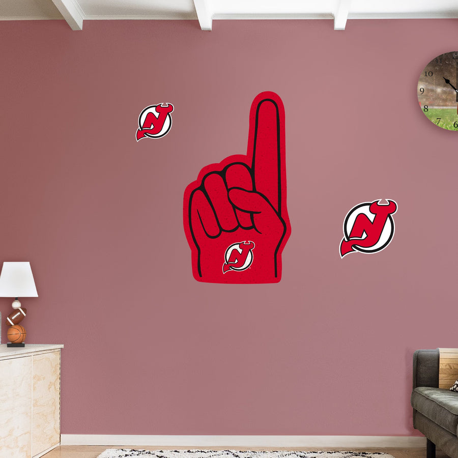 New Jersey Devils - RealBig Foam Finger Collection - Official NHL - Reusable Vinyl Wall Decals