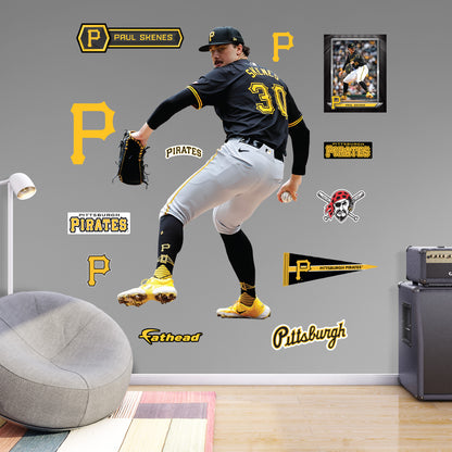 Paul Skenes - RealBig Black Jersey Collection - Official MLB - Pittsburgh Pirates - Reusable Vinyl Wall Decals