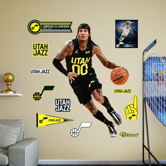 Utah Jazz: Jordan Clarkson         - Officially Licensed NBA Removable     Adhesive Decal