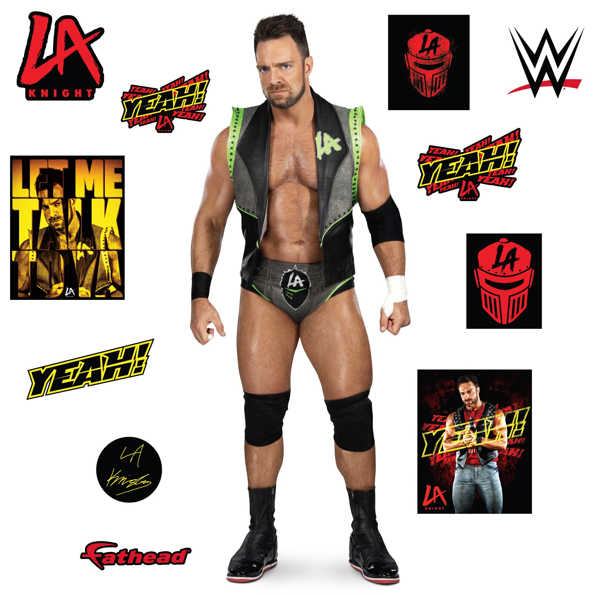 La Knight Sticker LA Knight - RealBig Collection - Official WWE - Reusable Vinyl Wall De ...