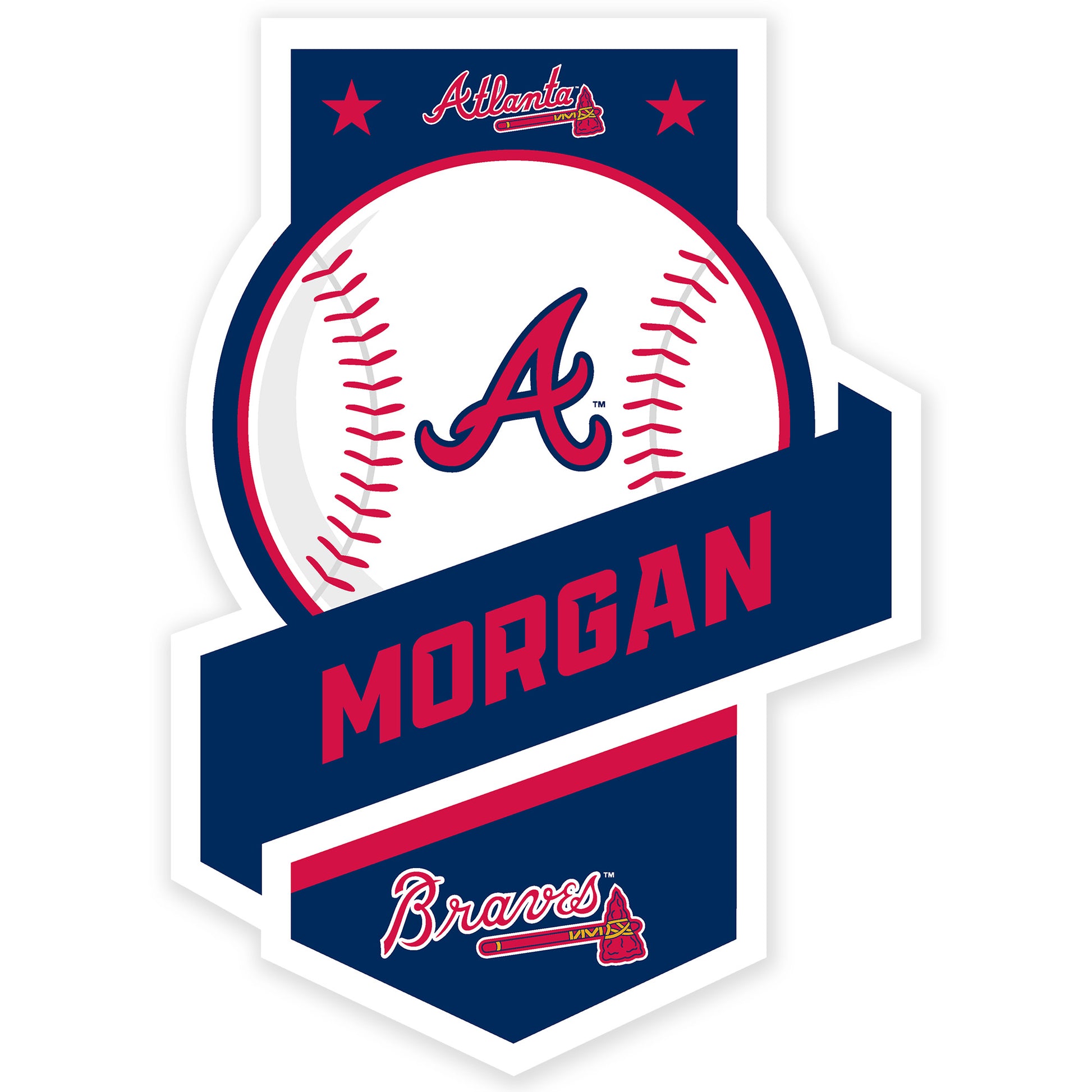 Personalized Atlanta Braves American Flag All Over Print Baseball