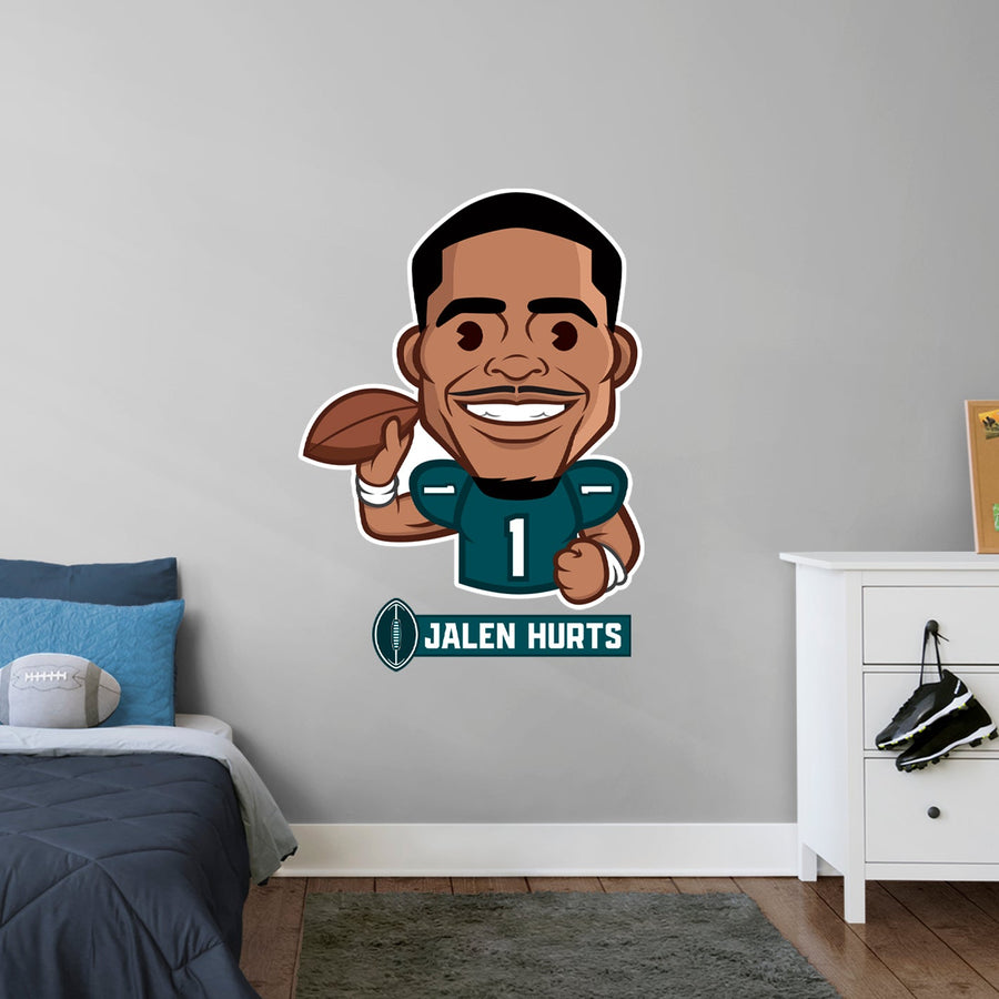 Jalen Hurts Emoji - RealBig Collection - Official NFLPA - Philadelphia Eagles - Reusable Vinyl Wall Decals
