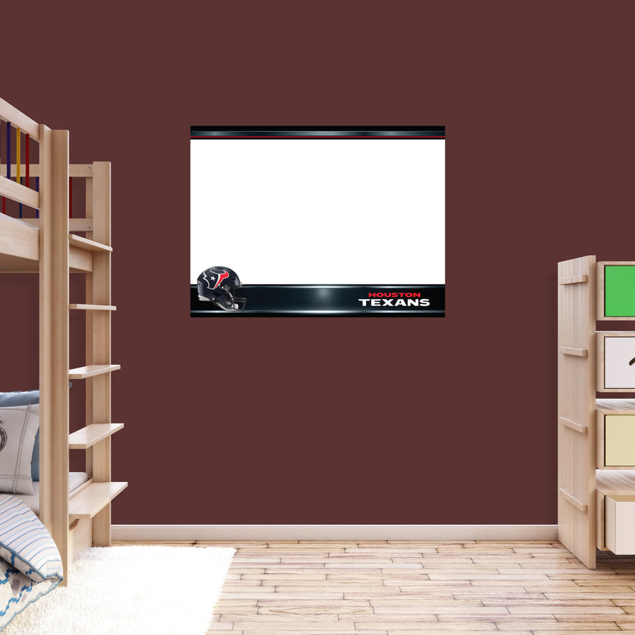 Houston Texans - Helmet - Dry Erase Whiteboard - Official NFL - Reusable Vinyl Wall Decal