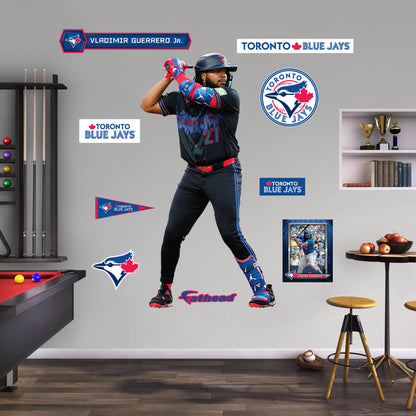 Vladimir Guerrero Jr. - RealBig City Connect Collection - Official MLB - Toronto Blue Jays - Reusable Vinyl Wall Decals