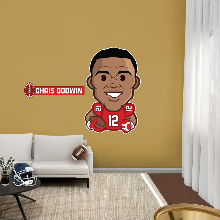 Chris Godwin Emoji - RealBig Collection - Official NFLPA - Tampa Bay Buccaneers - Reusable Vinyl Wall Decals