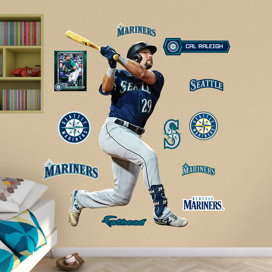 Seattle Mariners: Cal Raleigh         - Officially Licensed MLB Removable     Adhesive Decal