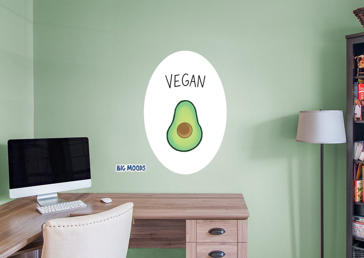 Vegan Avocado        - Officially Licensed Big Moods Removable     Adhesive Decal