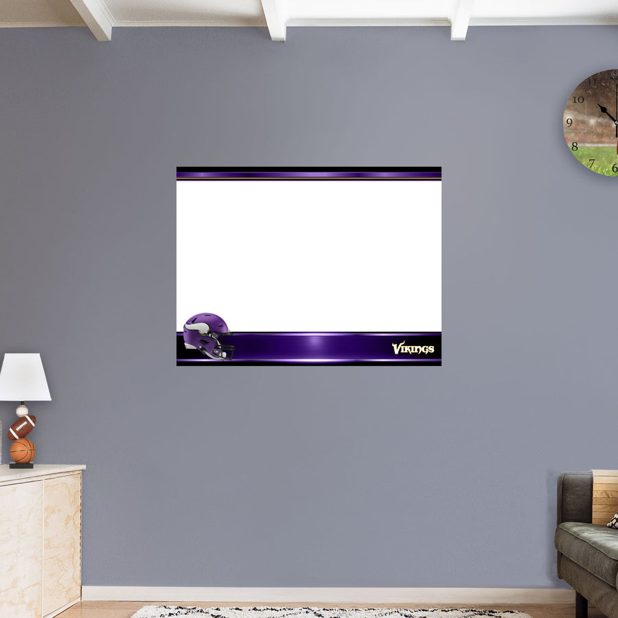 Minnesota Vikings - Helmet - Dry Erase Whiteboard - Official NFL - Reusable Vinyl Wall Decal