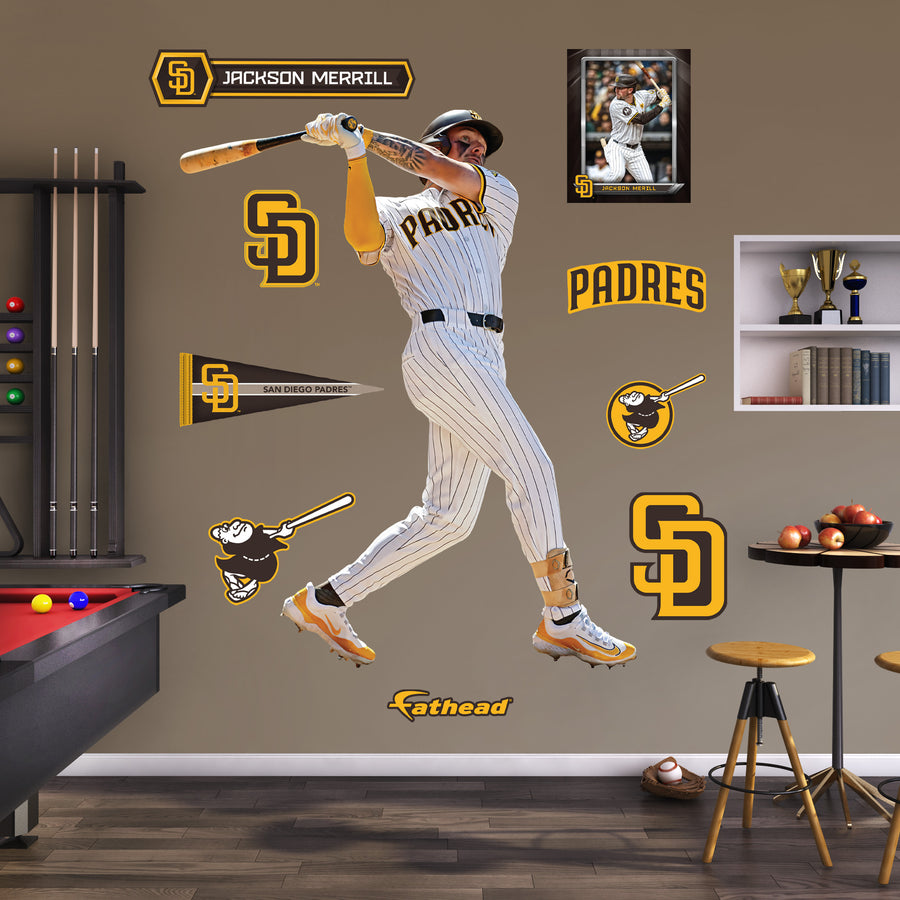 Jackson Merrill - RealBig Collection - Official MLB - San Diego Padres - Reusable Vinyl Wall Decals