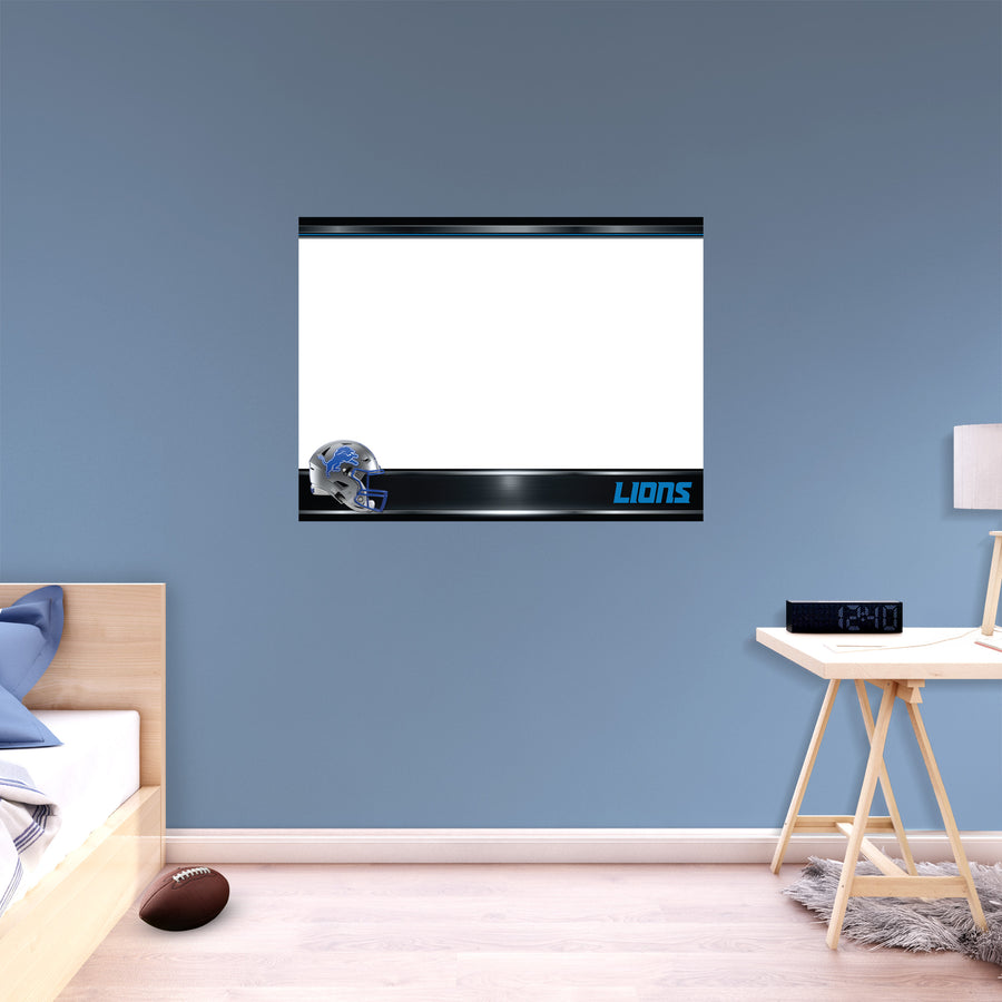 Detroit Lions - Helmet - Dry Erase Whiteboard - Official NFL - Reusable Vinyl Wall Decal