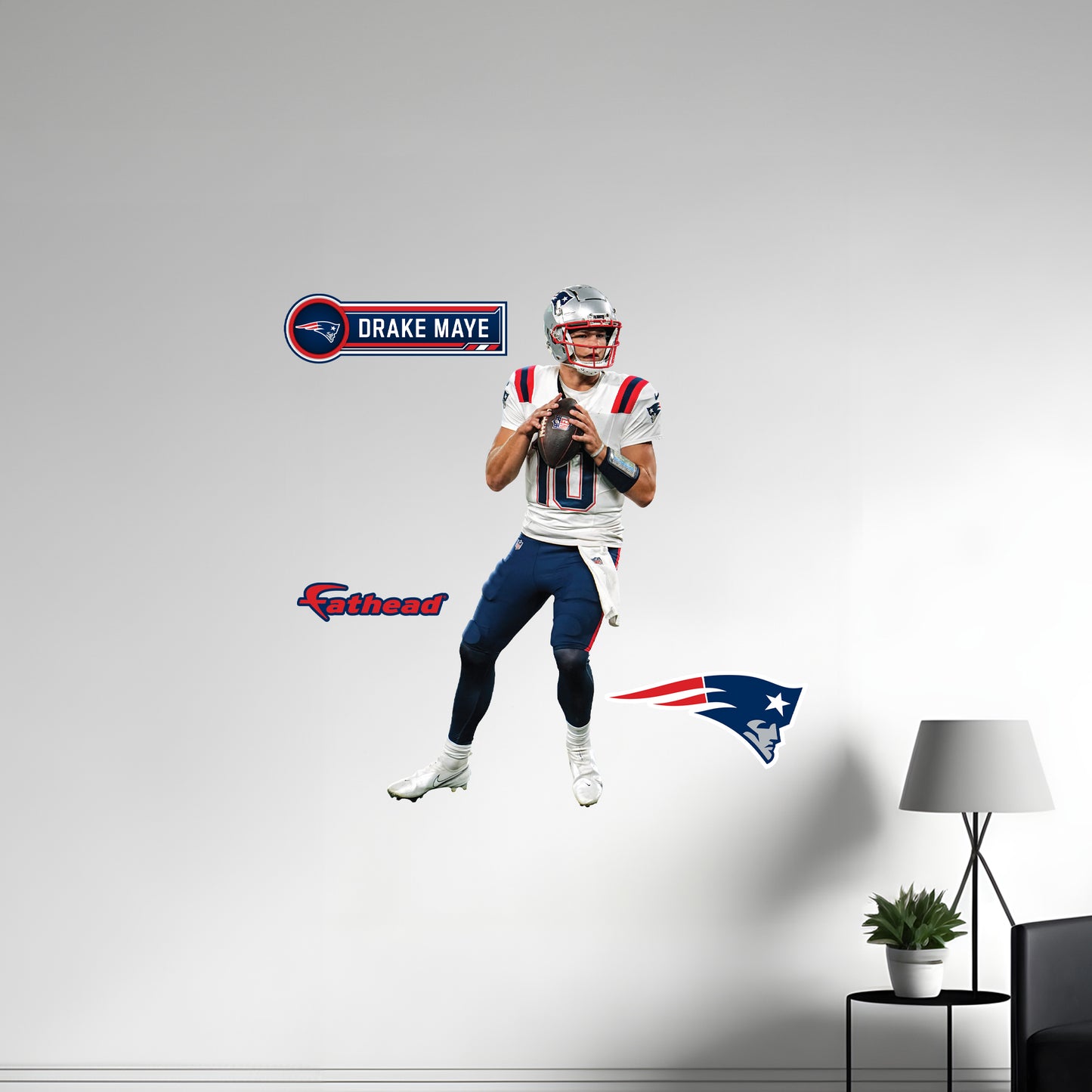 Drake Maye - RealBig Collection - Official NFL - New England Patriots - Reusable Vinyl Wall Decals