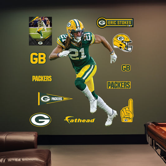 Green Bay Packers: Eric Stokes         - Officially Licensed NFL Removable     Adhesive Decal