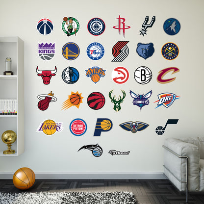 NBA Teams - RealBig Logo Collection - Official NBA - Reusable Vinyl Wall Decals