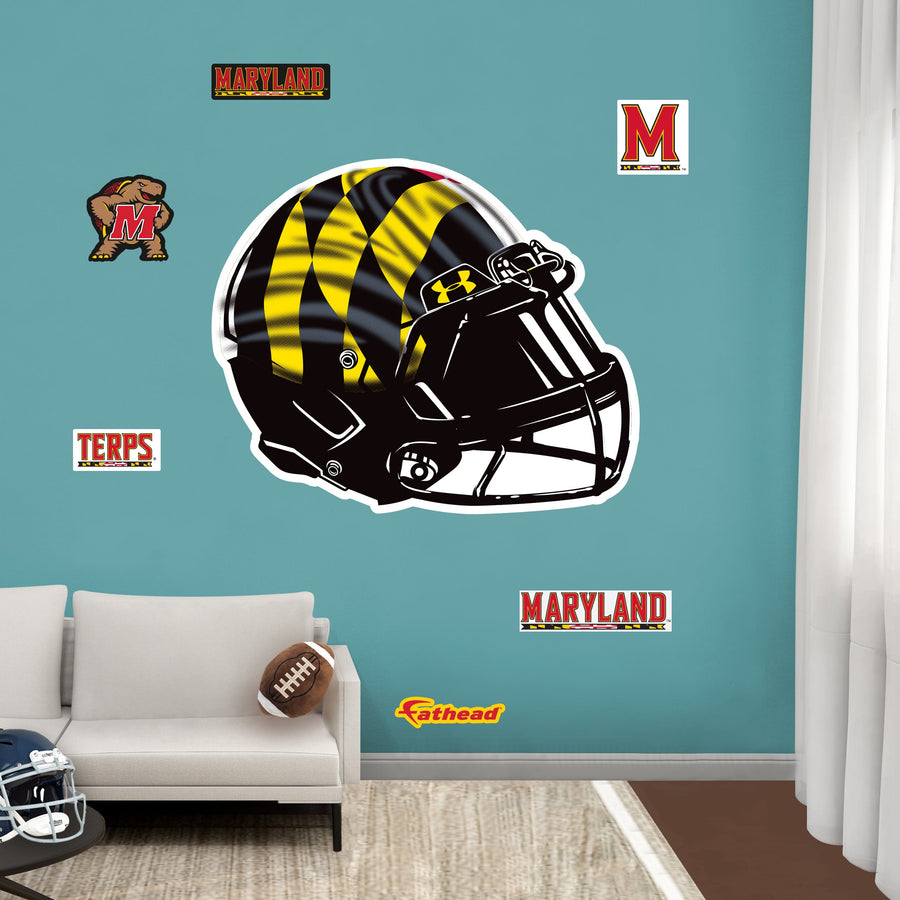 Maryland Terrapins - RealBig Helmet Art Collection - Official NCAA - Reusable Vinyl Wall Decals