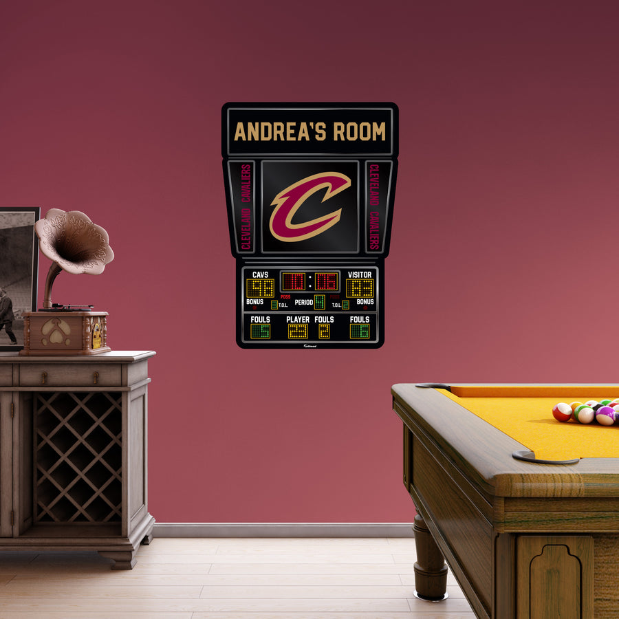 Cleveland Cavaliers - Scoreboard Badge - With Personalized Name - Official NBA - Vinyl Transfer Decal