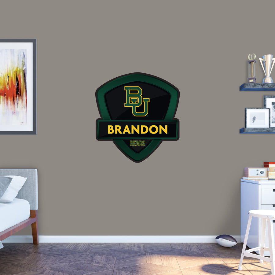 Baylor Bears - Badge - With Personalized Name - Official NCAA - Vinyl Transfer Decal