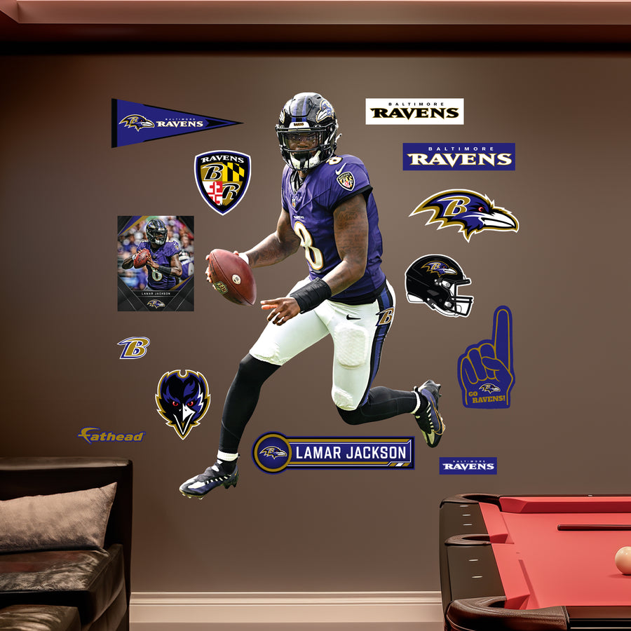 Lamar Jackson - RealBig Rollout Collection - Official NFL - Baltimore Ravens - Reusable Vinyl Wall Decals