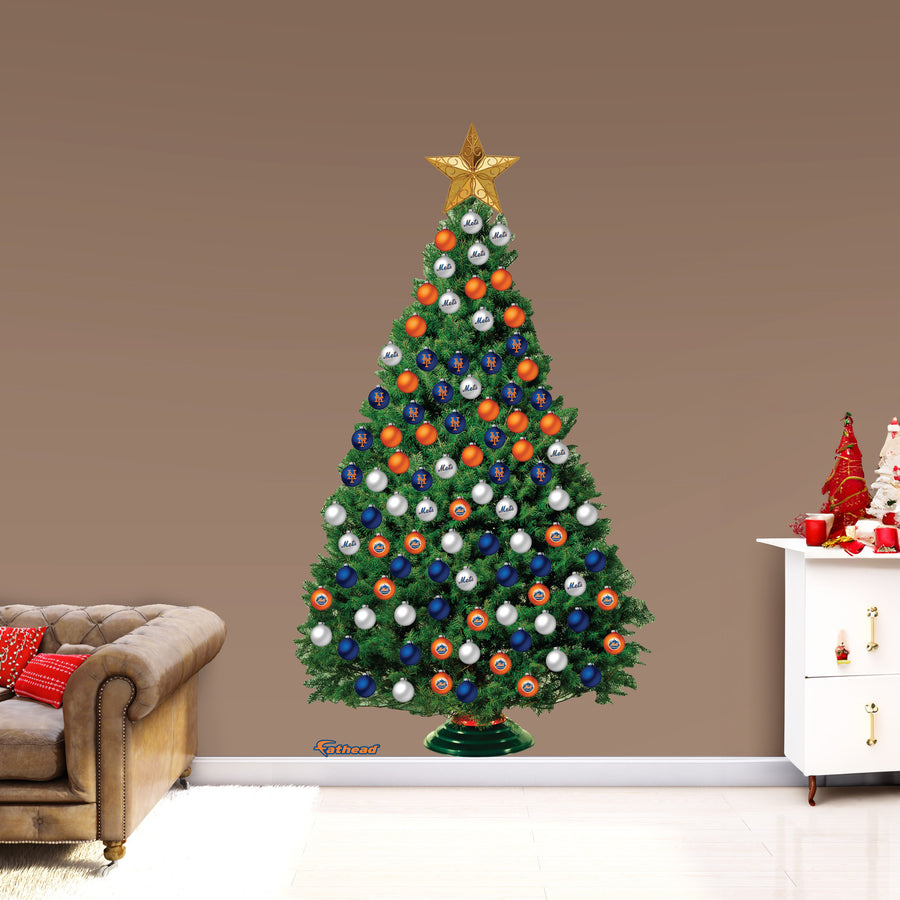 New York Mets - Decorate Your Own Christmas Tree - Official MLB - Reusable Vinyl Wall Decals