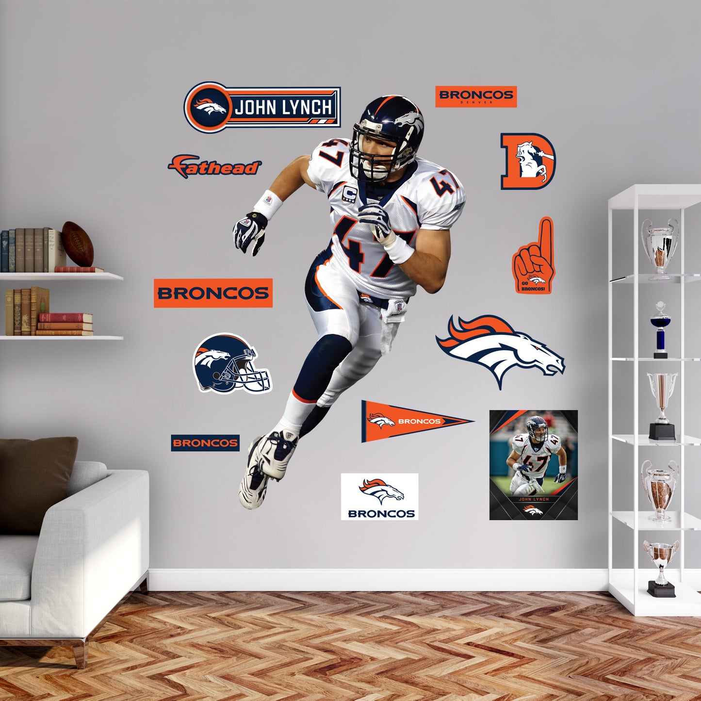 Denver Broncos: John Lynch Legend        - Officially Licensed NFL Removable     Adhesive Decal