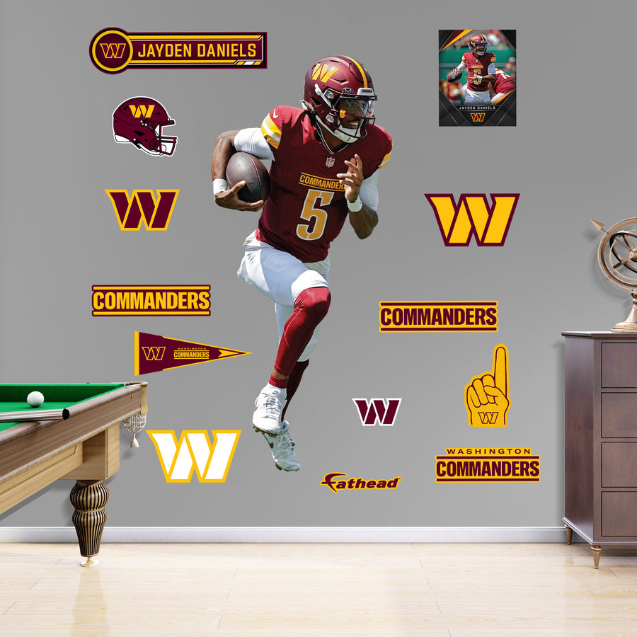 Jayden Daniels - RealBig Collection - Official NFL - Washington Commanders - Reusable Vinyl Wall Decals