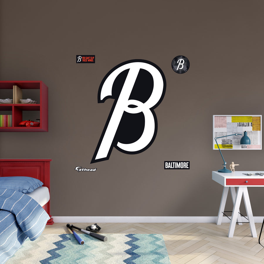Baltimore Orioles - RealBig City Connect Logo Collection - Official MLB - Reusable Vinyl Wall Decals