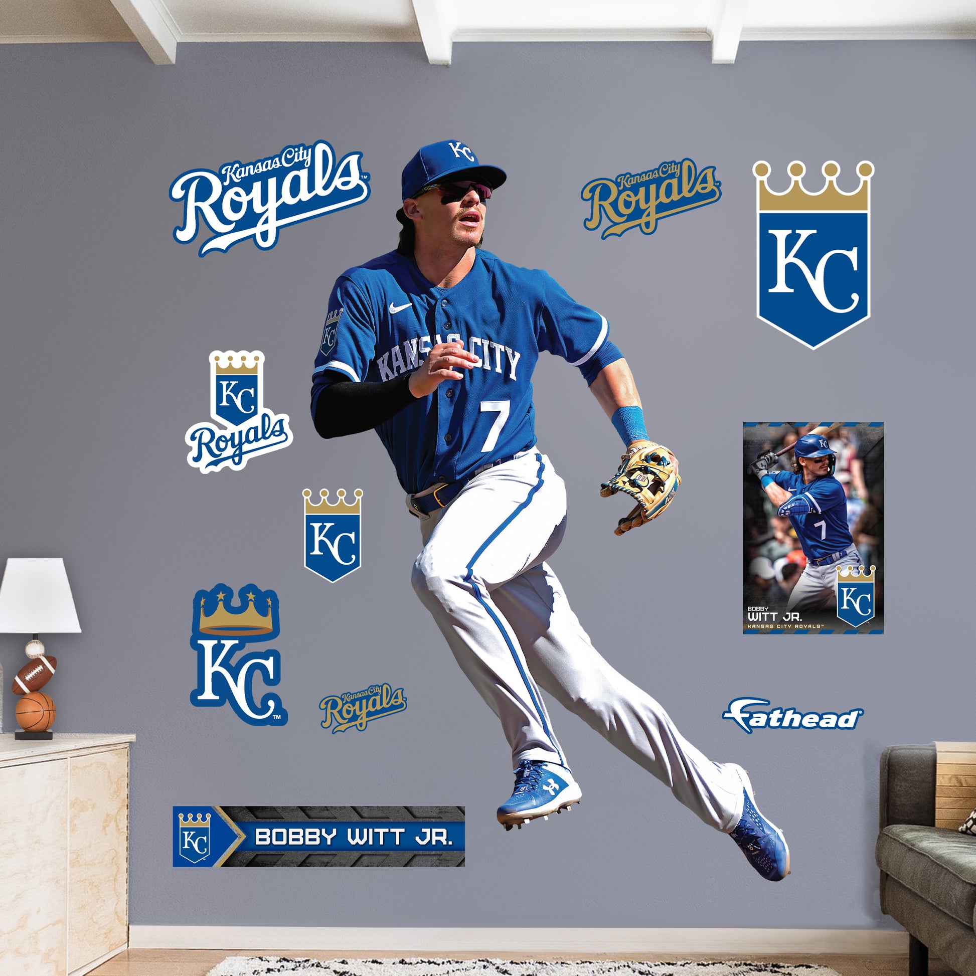 Kansas City Royals: Bobby Witt Jr. 2023 Fielding - Officially Licensed MLB  Removable Adhesive Decal