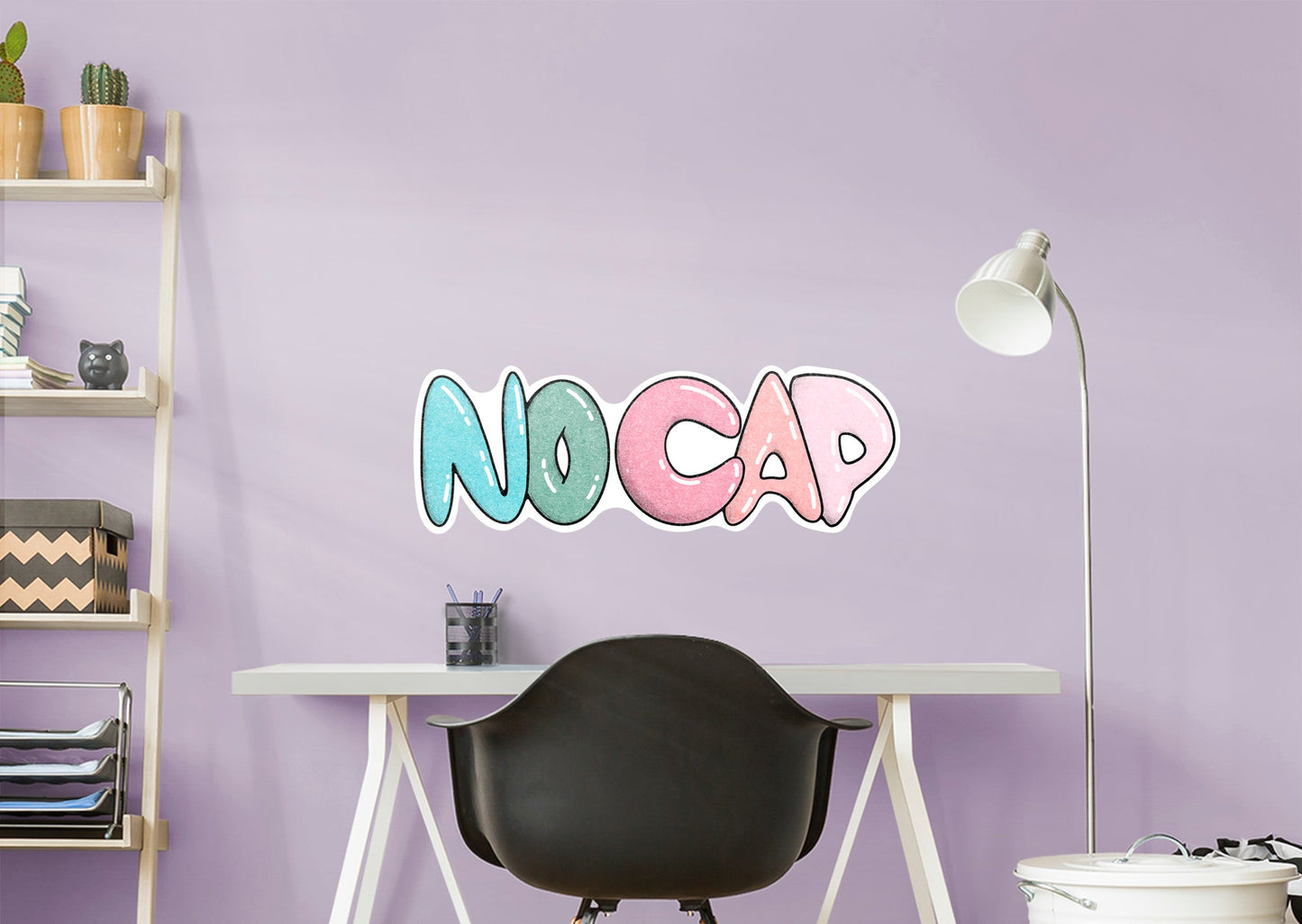 No Cap Lettering        - Officially Licensed Big Moods Removable     Adhesive Decal