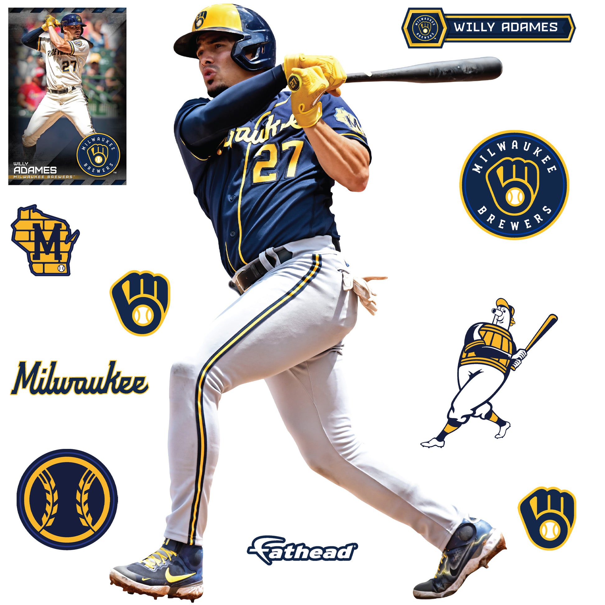 Milwaukee Brewers: Willy Adames 2023 - Officially Licensed MLB