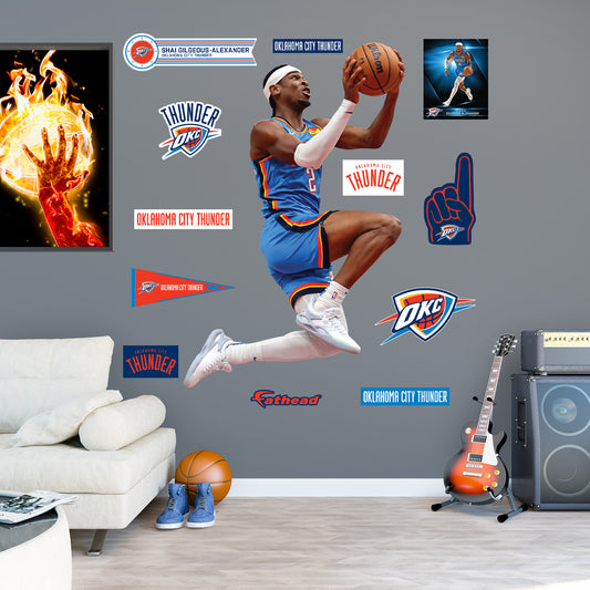 Oklahoma City Thunder: Shai Gilgeous-Alexander         - Officially Licensed NBA Removable     Adhesive Decal