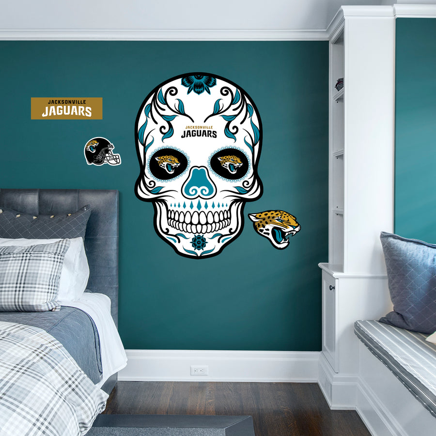 Jacksonville Jaguars - RealBig Skull Collection - Official NFL - Reusable Vinyl Wall Decals