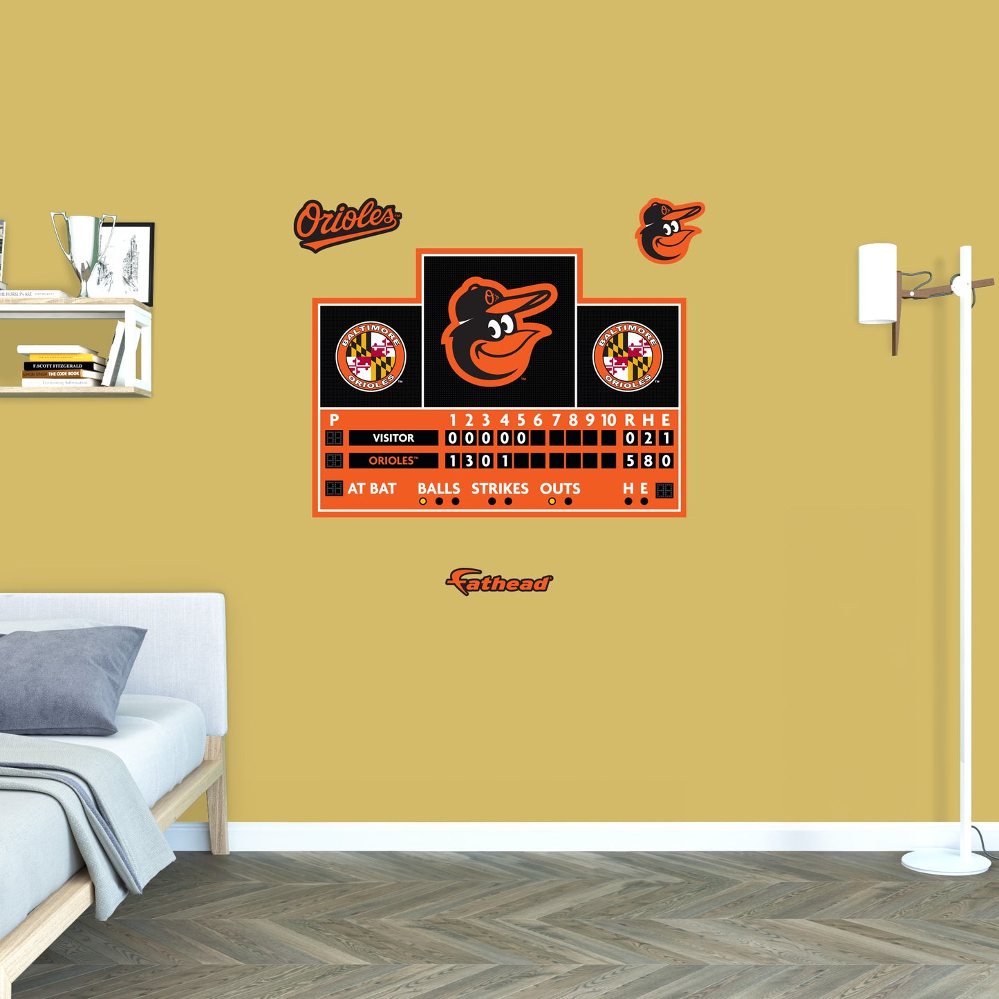 Baltimore Orioles:  Scoreboard        - Officially Licensed MLB Removable     Adhesive Decal