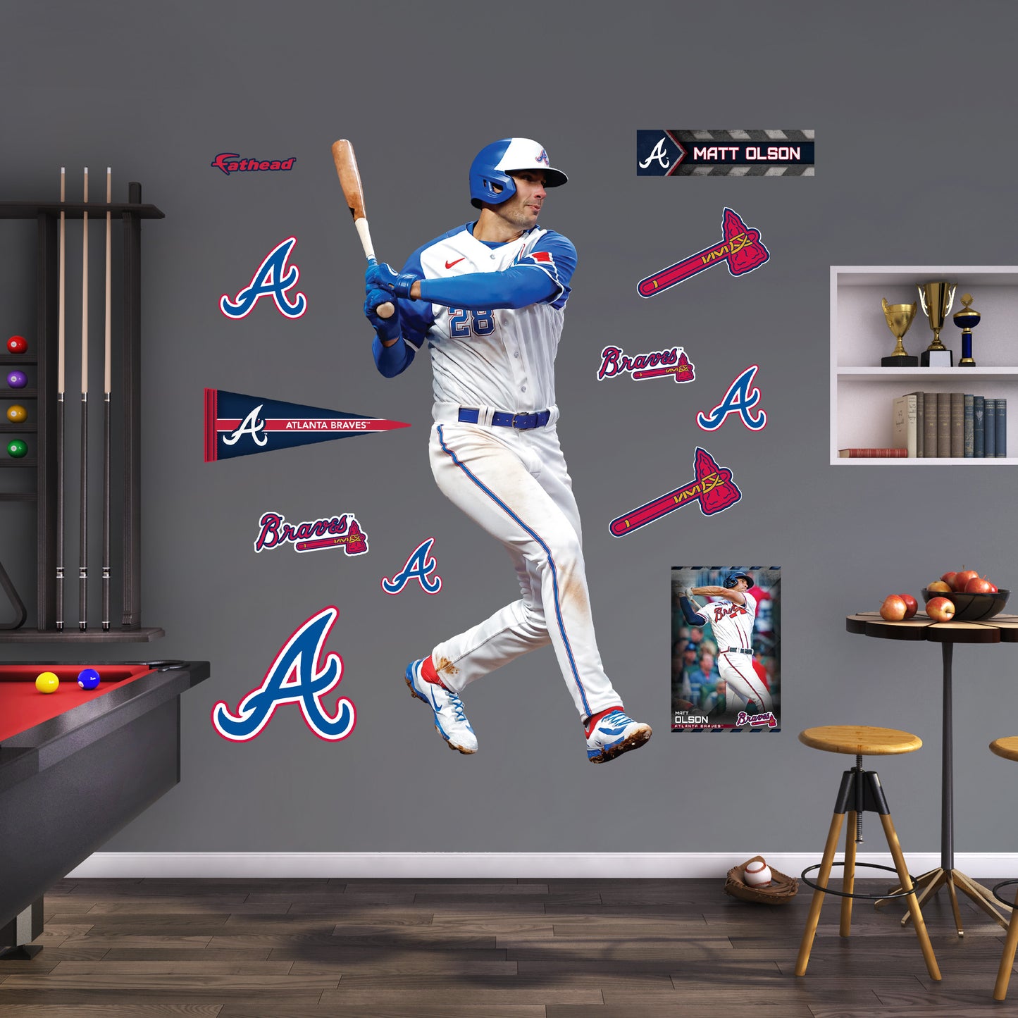 Atlanta Braves: Matt Olson  City Connect        - Officially Licensed MLB Removable     Adhesive Decal