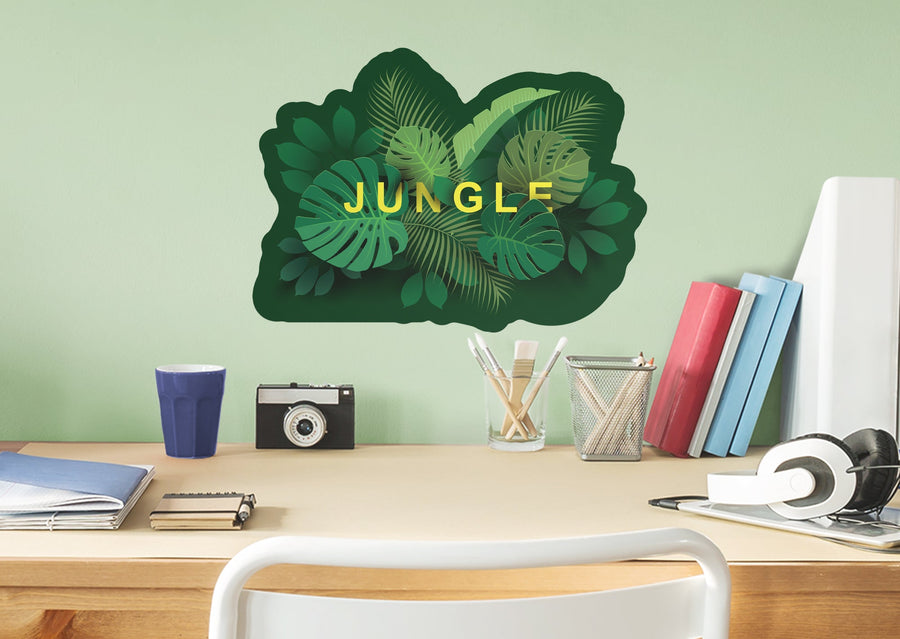 Jungle: Jungle Green Leaves Icon        -   Removable     Adhesive Decal