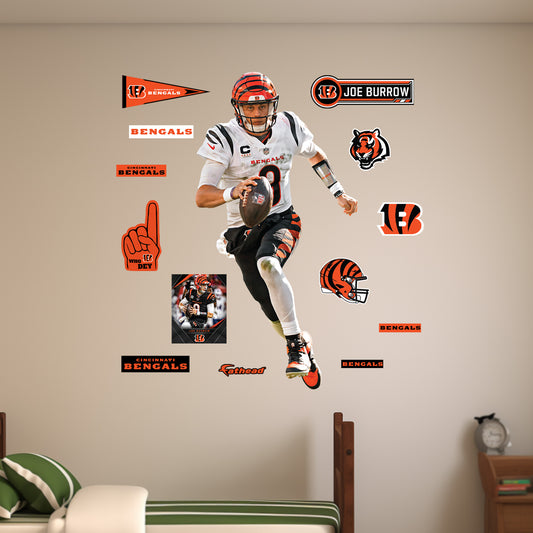 Cincinnati Bengals: Joe Burrow         - Officially Licensed NFL Removable     Adhesive Decal