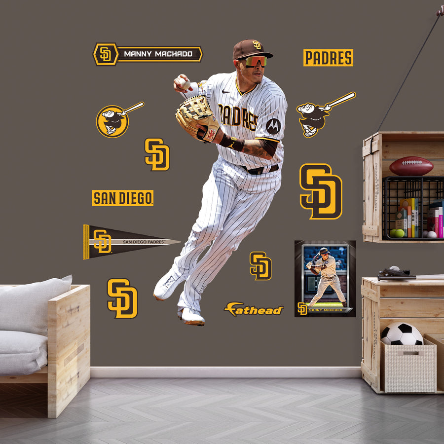 Manny Machado - RealBig Fielding Collection - Official MLB - San Diego Padres - Reusable Vinyl Wall Decals