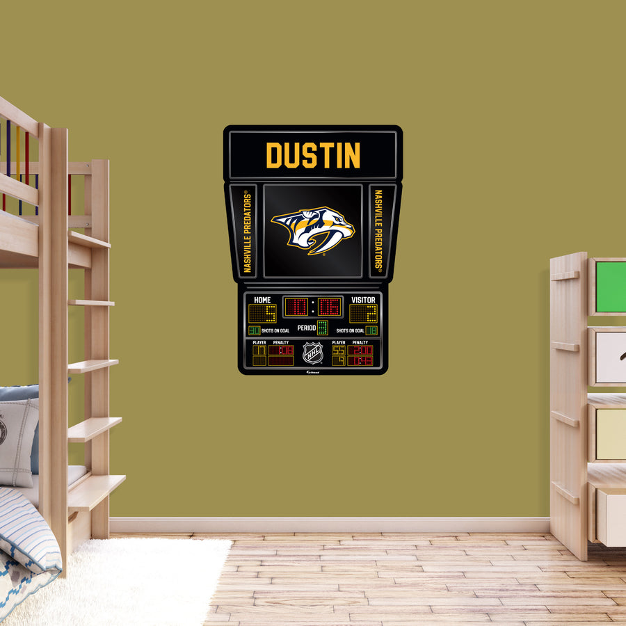 Nashville Predators - Scoreboard Logo - With Personalized Name - Official NHL - Vinyl Transfer Decal