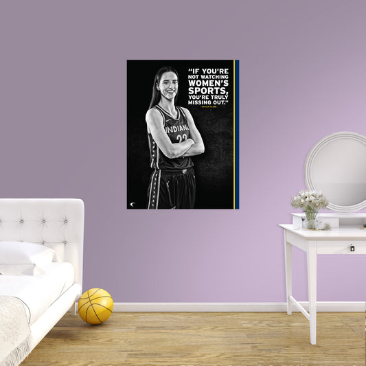 Indiana Fever: Caitlin Clark Inspirational Poster        - Officially Licensed WNBA Removable     Adhesive Decal