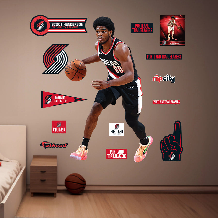 Scoot Henderson - RealBig Collection - Official NBA - Portland Trail Blazers - Reusable Vinyl Wall Decals