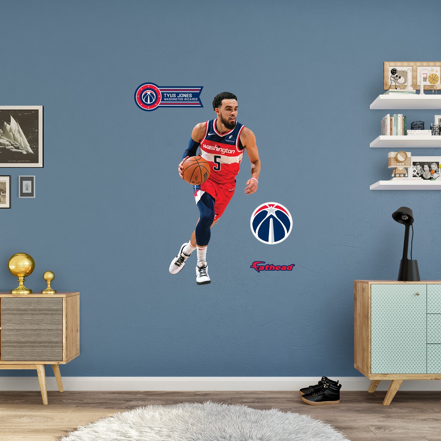 Washington Wizards: Tyus Jones         - Officially Licensed NBA Removable     Adhesive Decal