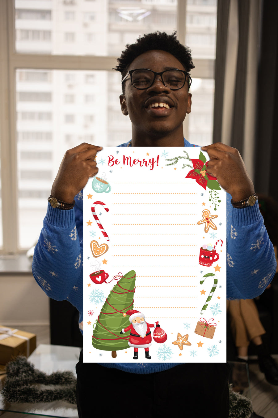 Christmas:  Be Merry        -      Dry Erase Foam Core