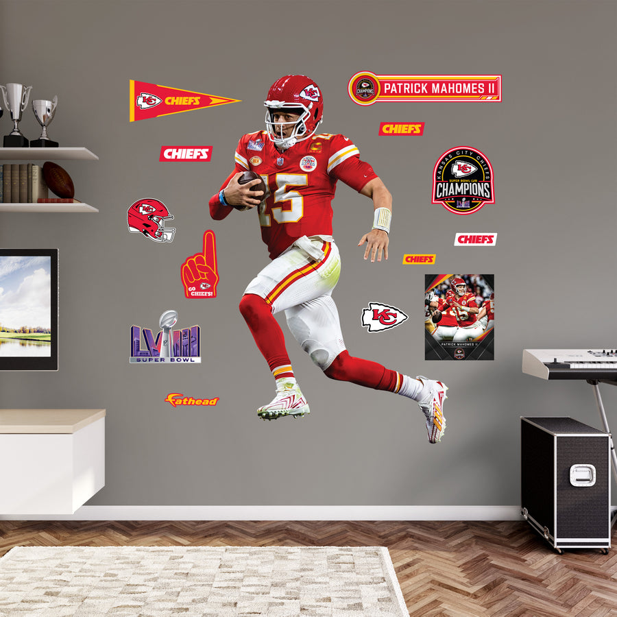 Patrick Mahomes II - RealBig Super Bowl LVIII Collection - Official NFL - Kansas City Chiefs - Reusable Vinyl Wall Decals