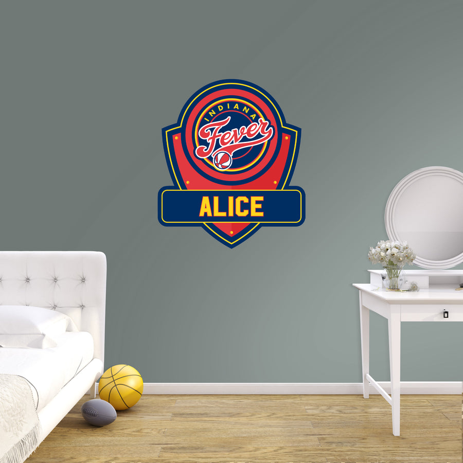 Indiana Fever - Badge - With Personalized Name - Official WNBA - Vinyl Transfer Decal
