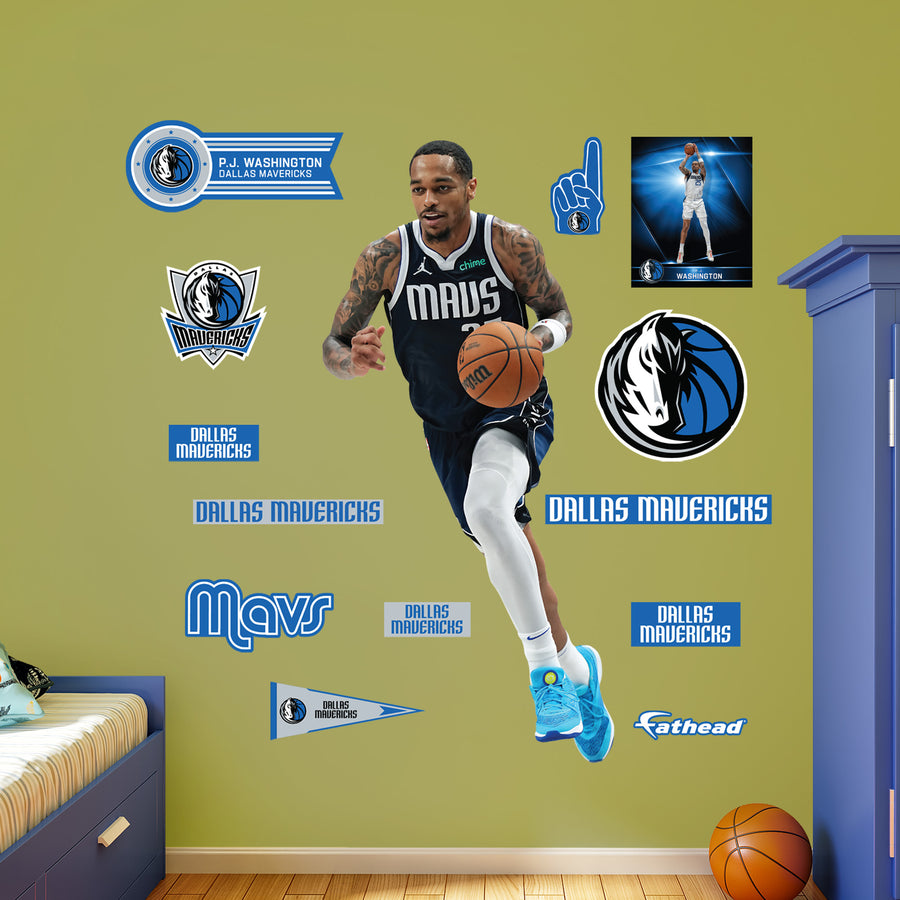 P.J. Washington - RealBig Collection - Official NBA - Dallas Mavericks - Reusable Vinyl Wall Decals