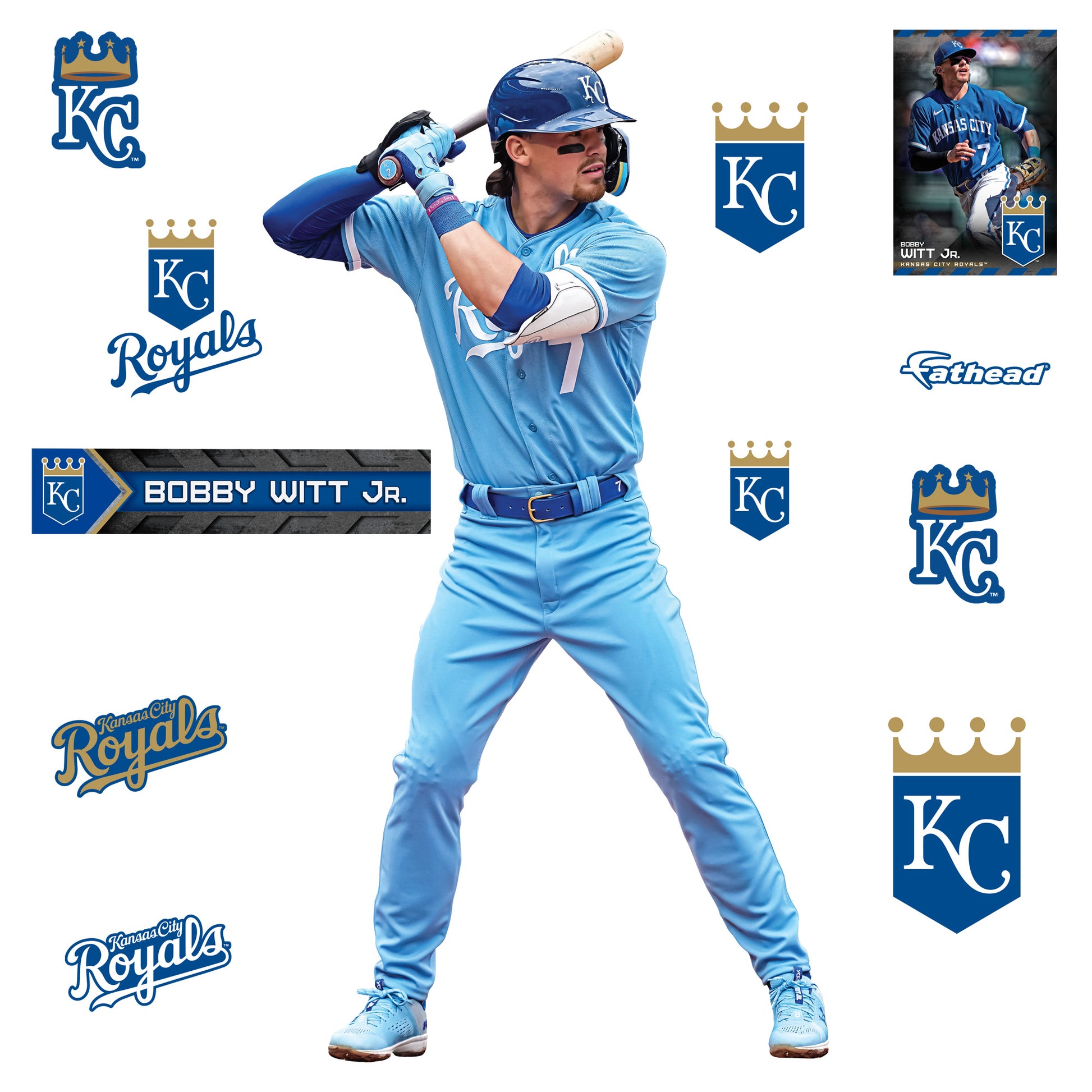Kansas City Royals: Bobby Witt Jr. 2023 - Officially Licensed MLB Remo –  Fathead
