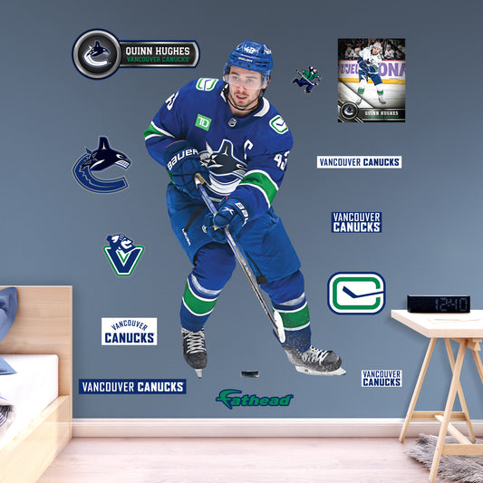 Vancouver Canucks: Quinn Hughes         - Officially Licensed NHL Removable     Adhesive Decal