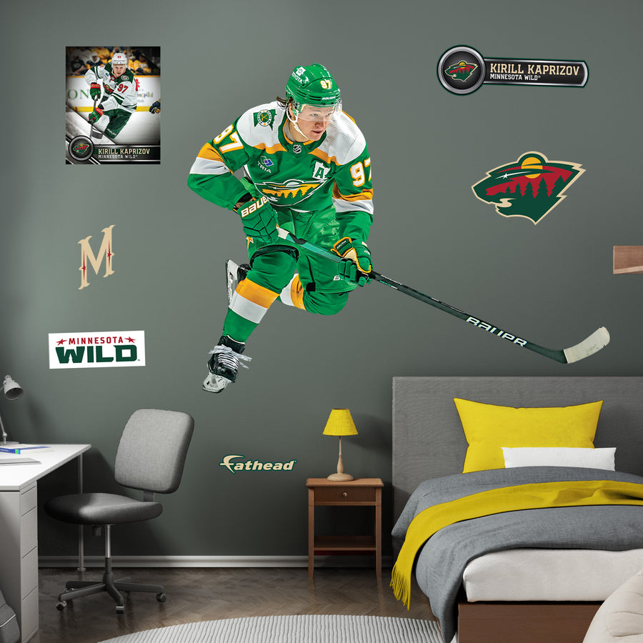 Kirill Kaprizov - RealBig Reverse Retro Collection - Official NHL - Minnesota Wild - Reusable Vinyl Decals