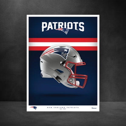 New England Patriots - Helmet Series - Peel & Stick Poster - Official NFL - Reusable Vinyl Wall Decal