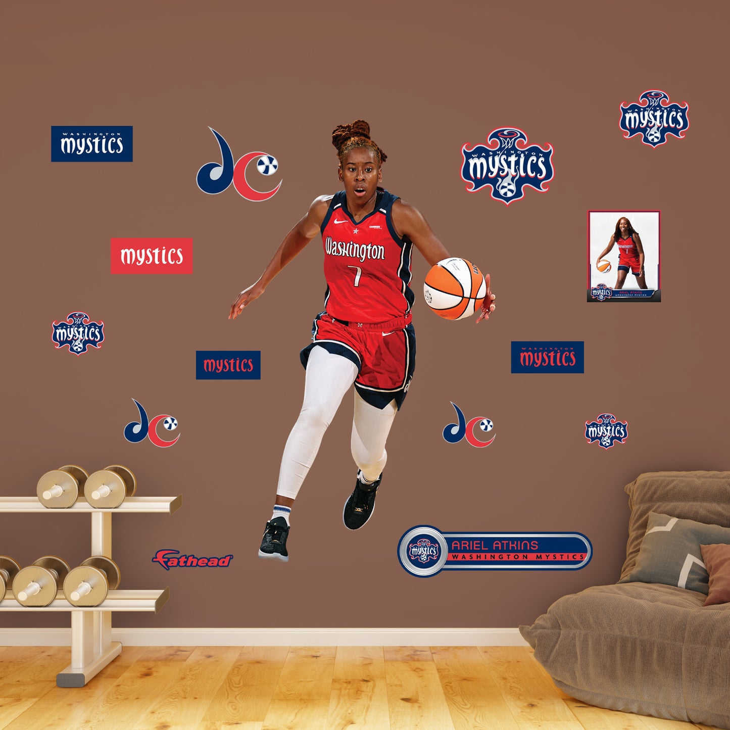 Washington Mystics: Ariel Atkins         - Officially Licensed WNBA Removable     Adhesive Decal