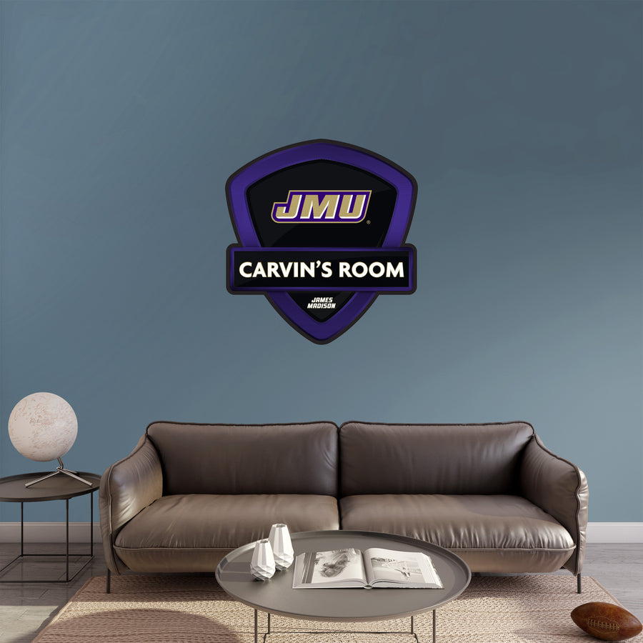 James Madison Dukes - Badge - With Personalized Name - Official NCAA - Vinyl Transfer Decal